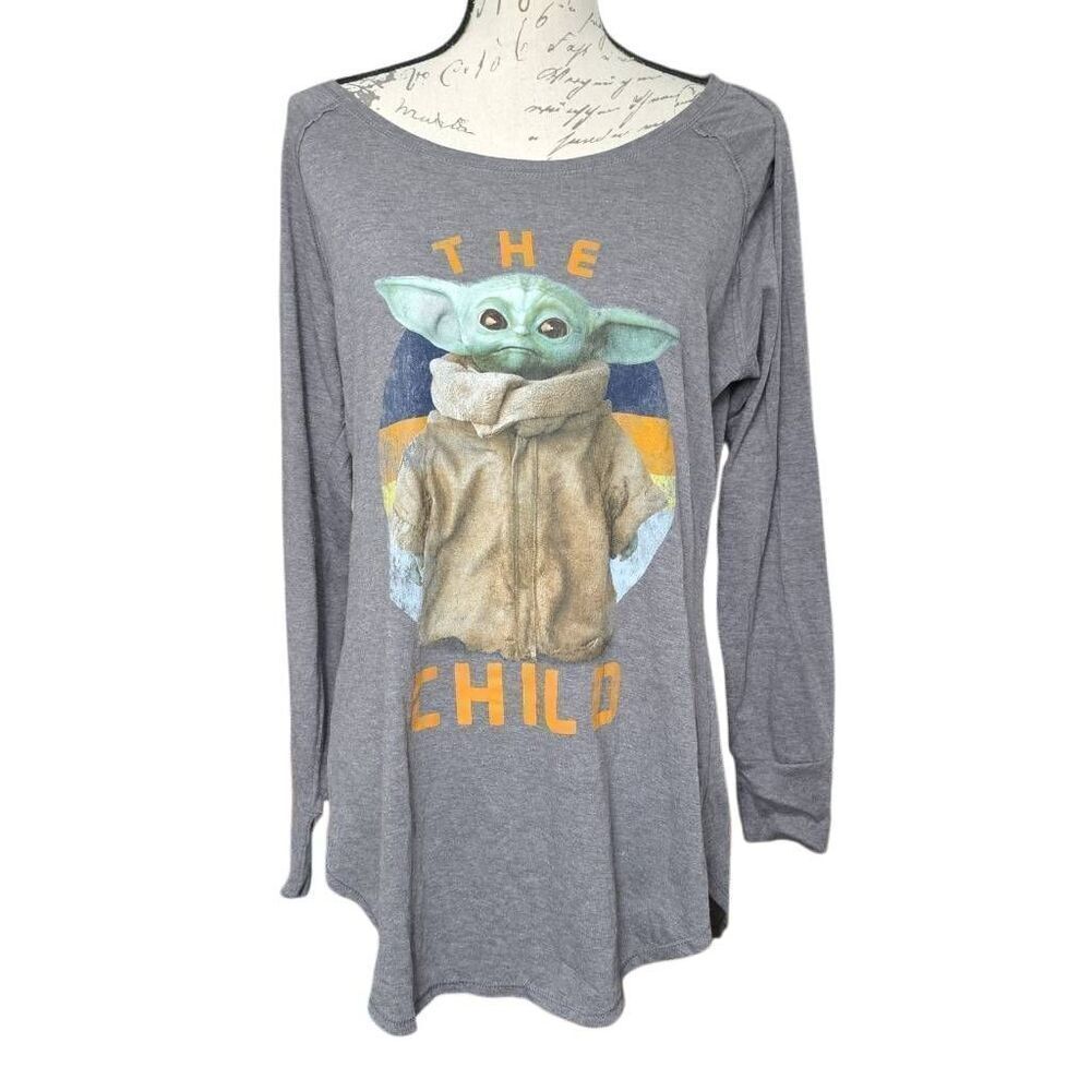 Star Wars Women's Size XL Gray The Child Long Sleeve T-Shirt